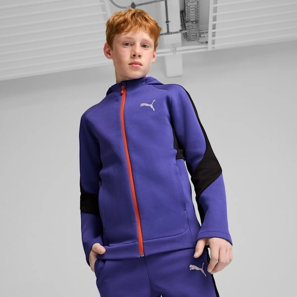 PUMA EVOSTRIPE: Stoere hoodie voor grote kids, warm, comfortabel en klaar voor actie! Perfecte pasvorm.